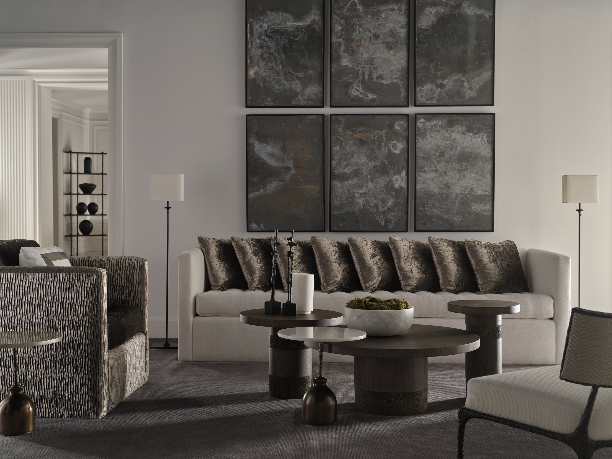 Baker contemporary monochrome living room
