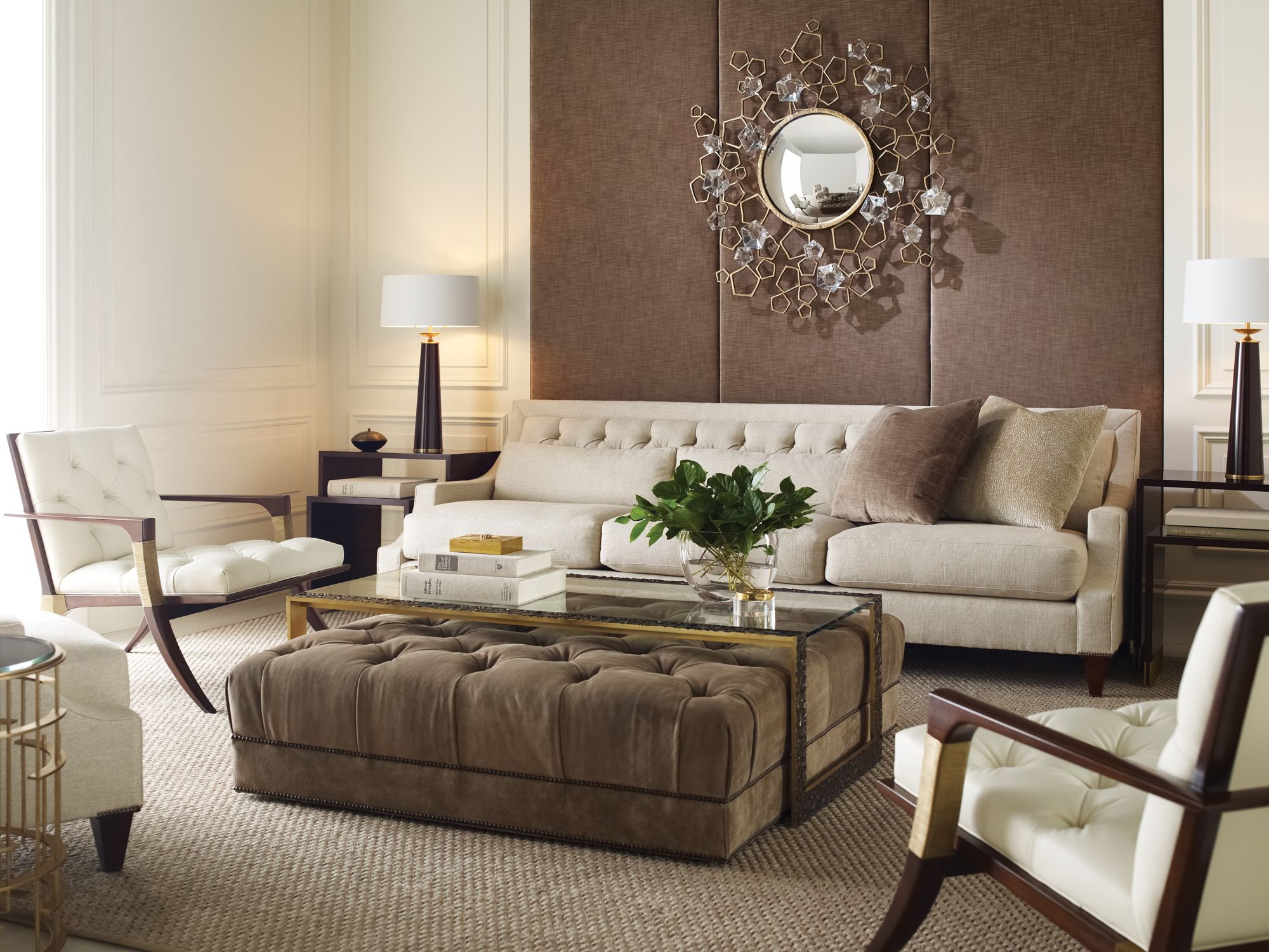 Baker tailored sofa and lounge chairs
